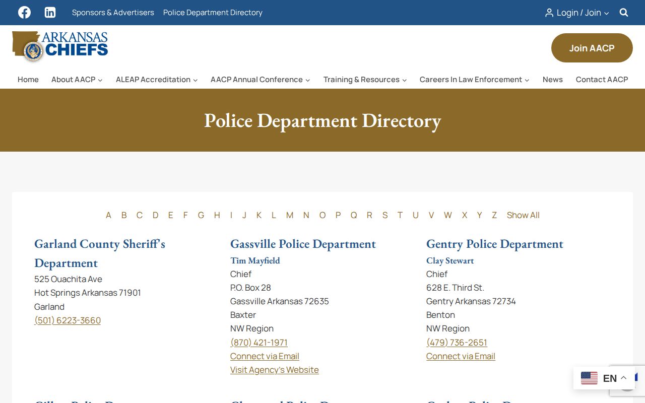 Official Gillett Police Department Arkansas directory source for arrest records