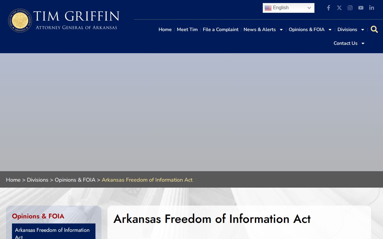 Arkansas FOIA information for an Arkansas County warrant record request